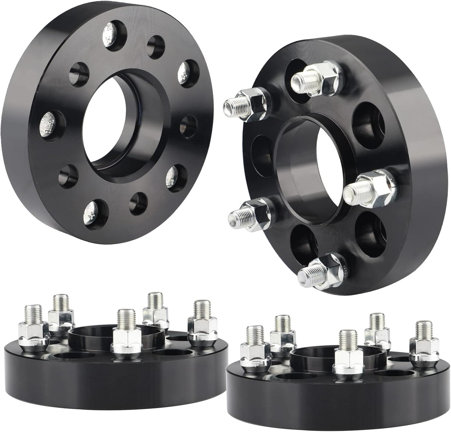 5X4.5 to 5X5 Hubcentric Wheel Adapters for JK Wheels on TJ YJ KK XJ ZJ Vehicle, 1.25'' 5X114.3Mm to 5X127Mm Convert Wheel Adapter 71.5Mm Hub Core with 1/2 Thread Pitch