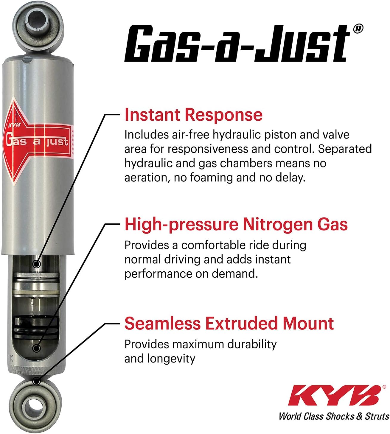 Front Shock for 3"-5" Lift KYB Gas Shock